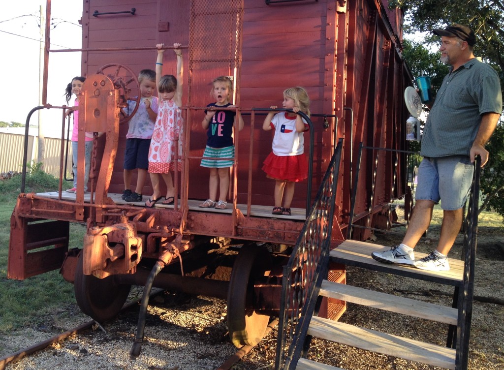 All aboard! Kids love the caboose!