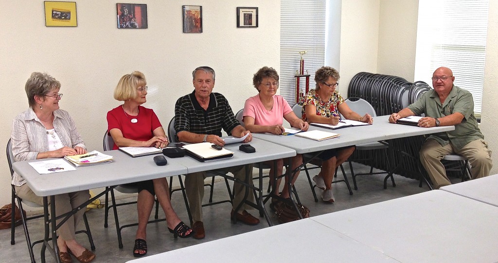 This photo is from the June 11 meeting. L-R is Susan Garry, Barbara Piper, Jack Piper, Karen Marosko, Susan Schmidt, and Eldridge Tidwell. 