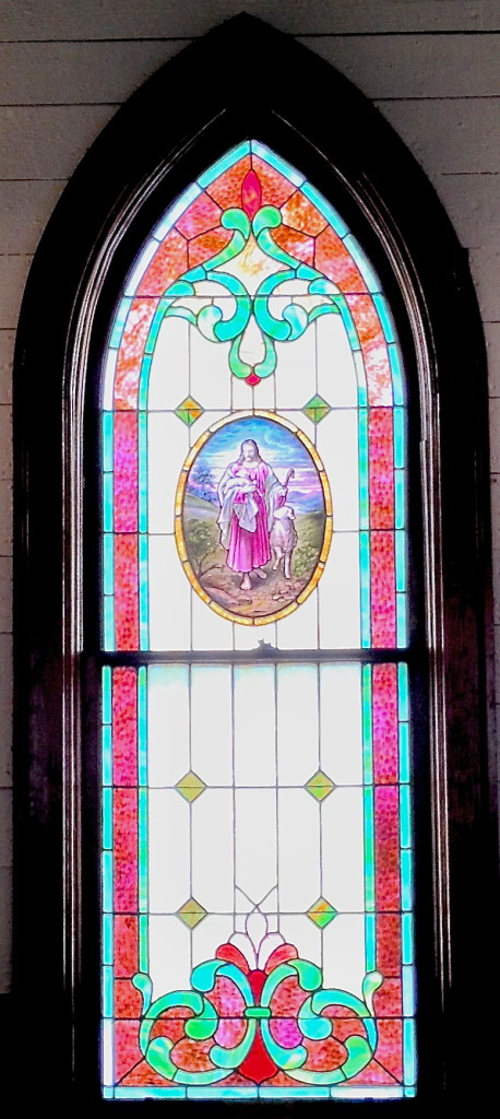 One of the beautiful stained glass windows in the sanctuary. 